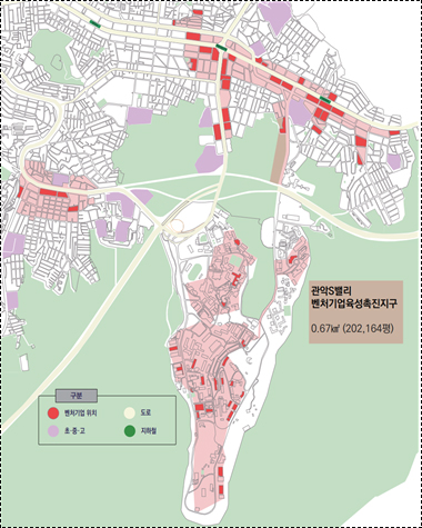 관악S밸리 벤처기업육성촉진지구 면적